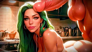Bimbo slut big ass, huge cock fantasy, bimbo hungry gaze