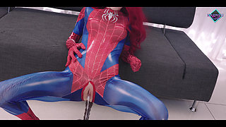 Spider Woman and Her Wet Needy Spider Holes. Thor's Hammer Cream