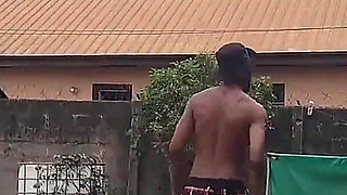 Sex Addicted Nasty Bitch Fuck Her Husband Brother Outside Behind the Window