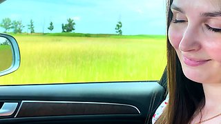 Natural Amateur blowjob outdoors exposed