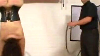Humiliating hanging out foot stretching