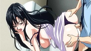 Big booty babe with massive melons in raunchy animated porn