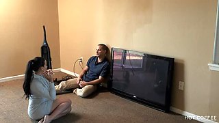 Hot curvy Latina wife cheats with cable guy - homemade amateur squirt