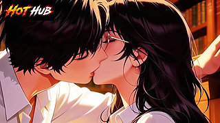 Sexy couple fucking in the library Student Fuck the teacher inside the library