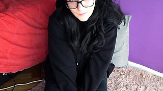 Hot Brunette Big Boobs With Glasses Toying Squirting
