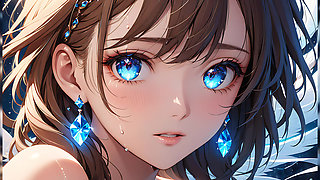 Ethereal Emotion - Ai Girl with Glowing Tears in an Intimate Close-up