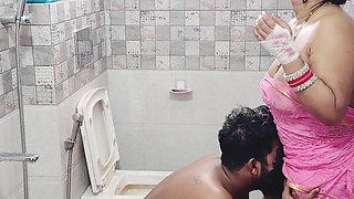 Washing Stepmom's Ass as She Had an Injury