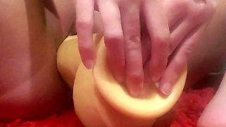 Big Toy Stretches Tiny Pussy