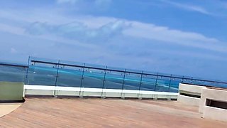 Masturbating and squirting on the hotel