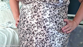 Plain White Mommy Panties and Big Jiggling Boobs