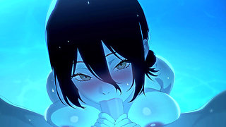 Bomb Girl Reze Teaches How to Swim.