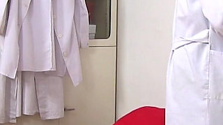 Mature gyno- freaky gyno doctor operates cam in his surgery to record patients