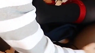 A girl in Black Stockings Is Being Whipped by Her Owner.