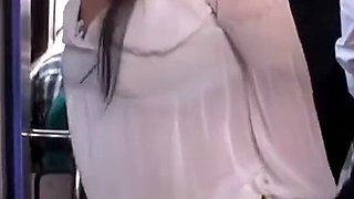 Packed Train Temptation - Married Woman's Panties Show, Turning Into a Secret Mutual Tease