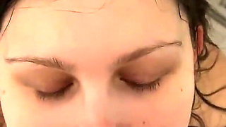 POV I gave Stepdaddy a blowjob in the shower and got facial!