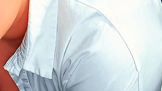 Sweet POV Blowjob and Rimming: German Brunette with Glasses Passionately Sucks Cock Until Cum, Until He Cums