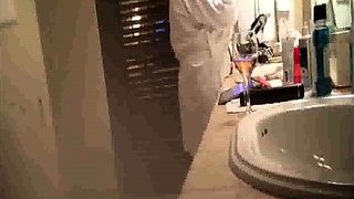 busty Stepmom smoking, drinking and naked