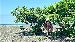 I Suck My Friends Dick On The Beach, And Then He Fucks Me Hard In The Bushes With His Big Dick