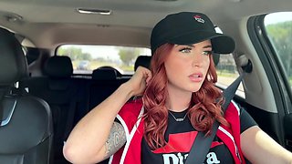 Amateur redhead girlfriend blowjob and anal with creampie