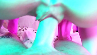 Blonde MILF Eva Latex fetish pink dress minet fuck pussy big dick kink gonzo