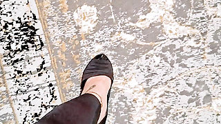Mistress Humiliates Her Slave Foot & Shoe Worship Training with Collar Domestic BDSM Part 6