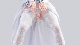 [mmd] Weak T-ara Bridal Erotic White Silk Wedding Dress