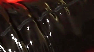 Latex Danielle got an orgasm with a massage vibrator