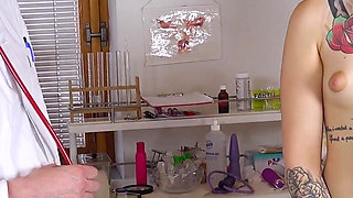 Pussy temperature measurement of tattooed slut Sharlotte Thorne