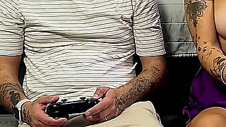 Stepsister Wins a Game of Mortal Kombat and Gets Fucked Thanks to Her Beautiful Tits!