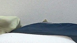 Micro Thong Bikini Girl's Room Indoor Camera, Slender Cute Girl Doing Sexy Workout in Girls Only Apartment in Japan