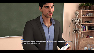 Race of Life - Asian College Student Flashes Her Pussy to Teacher in the Test