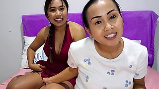 Promiscuous Thai MILF strapon fucking GF