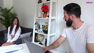 The New Secretary Seduced the Boss and Begged Him to Suck His Legs and Fuck Him Hard, Humiliating