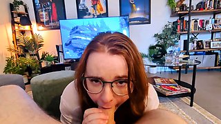 Busty Nerd Milks A Massive Cumshot With A Titfuck