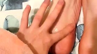 Flexible foot fetish masturbating with feet and hands