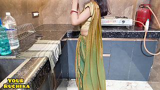 Newly Married Wife Ruchika Got Fucked in Kitchen