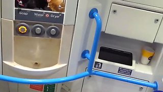 Busty amateur redhead is paid for some wet public sex