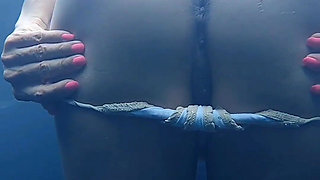 Taking off My Bikini in the Pool