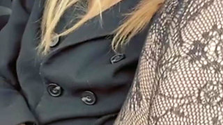 Coquette and Brad - She Plays the Slut Outdoors, Teases Herself in the Car and Gets Fucked