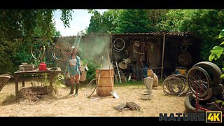 Mature4k. mature czech is having joy outdoors