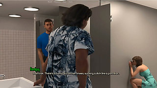 A Life Worth Living - Gameplay - Roleplay - Public Toilet Gloryhole Blowjob in Front of Husband