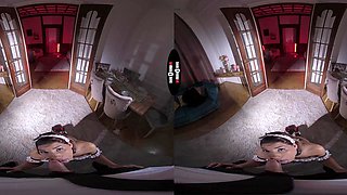 Maid delivers sensual uniform blowjob in VR hardcore passion