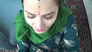 Muslim Teen Afghan Neighbor Fucked Hard POV - Blowjob and Cum in Mouth