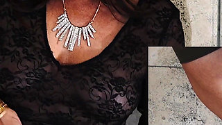 Horny old slut in bathroom