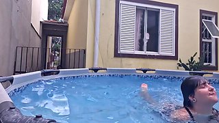 Your Naked Slut Neighbor Showing Off In The Pool For You