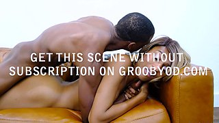 BLACK TGIRLS Blonde Gives Blowjob Takes Bareback Anal