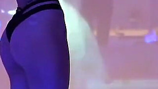 Tattooed strip dancer masturbates in the hotel room