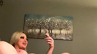 Big Boobed Blonde Masturbates With A Dildo In The Bathroom