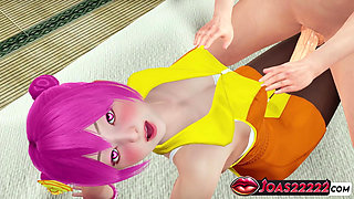 Sexy Anime Girl Ami - Tits Stimulation with Moans, Intense Fingering in Piledriver Pose, and Cunnilingus Ending with Squirt