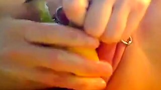Extreme Pussy Pumping Banana Fist on Webcam